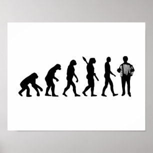 Pôster Jogador do acordeão da evolução