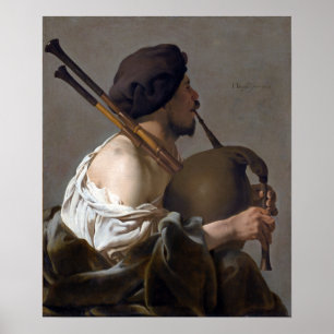 Poster Jogador do Bagpipe de Brugghen do ter de Hendrick