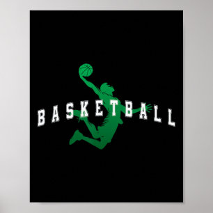 Poster Jogador do Time Verde Sketll Texto Varsity 