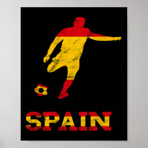 Poster Jogador Espanhol De Futebol Bandeira Da Espanha Es