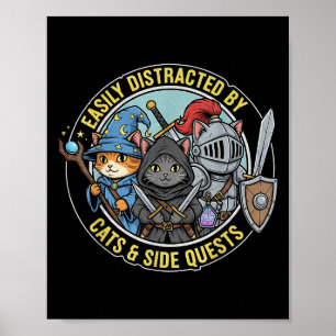 Poster Jogador Facilmente Distraído Por Gatos Missões Lat