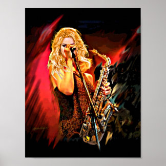 Pôster Jogador Fiery Saxofone