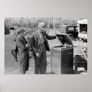 Pôster Jogador gravado antigo, os anos 30