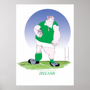 Poster jogador irlandês de rúgbi, tony fernandes