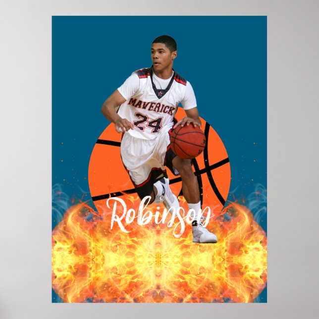 Poster Jogador Personalizado de Basquete de Fotografias (Frente)