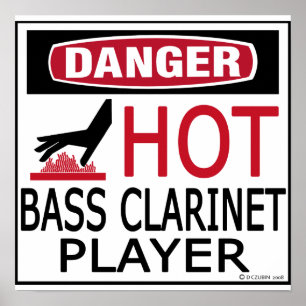 Pôster Jogador quente do clarinete baixo