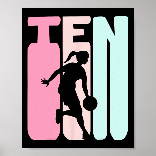Poster Jogador Retro Basquete com 10 Anos de Idade, Anive (Frente)