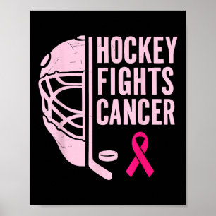 Poster Jogador Rosa De Consciência Do Cancer De Hóquei No