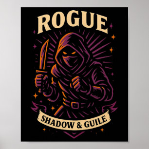 Poster Jogador Rpg Desonesto Dados D20 Nerdy Geek Homens
