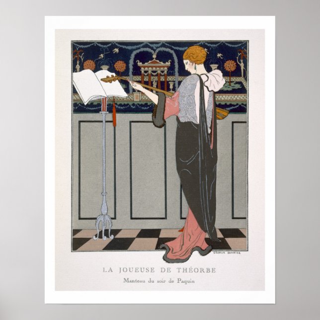 Poster Jogador Teorbo, design para um casaco de noite (Frente)