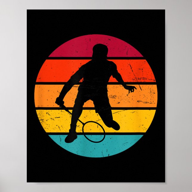 Poster Jogadora de Badminton Feminina de Squash de Badmin (Frente)