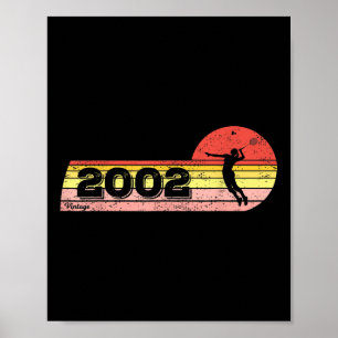 Poster Jogadora de badminton nascida em 2002 Aniversário