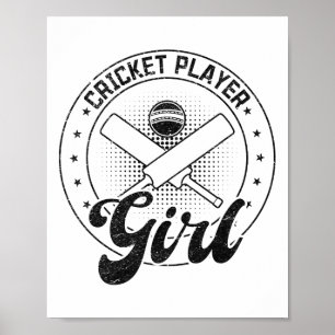 Poster Jogadora de Críquete Menina