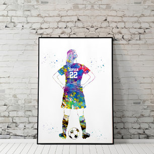 Poster Jogadora de Futebol Feminina 