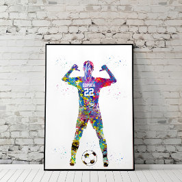 Poster Jogadora de Futebol Feminino