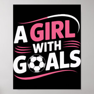 Poster Jogadora de Futebol Feminino Uma Garota Com Metas