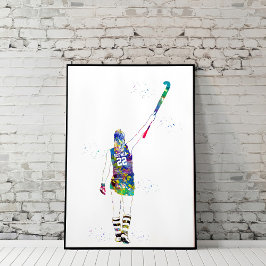 Poster Jogadora de Hóquei em Campo Feminina