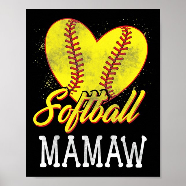 Poster Jogadora de Softbol Mamaw Softbol (Frente)
