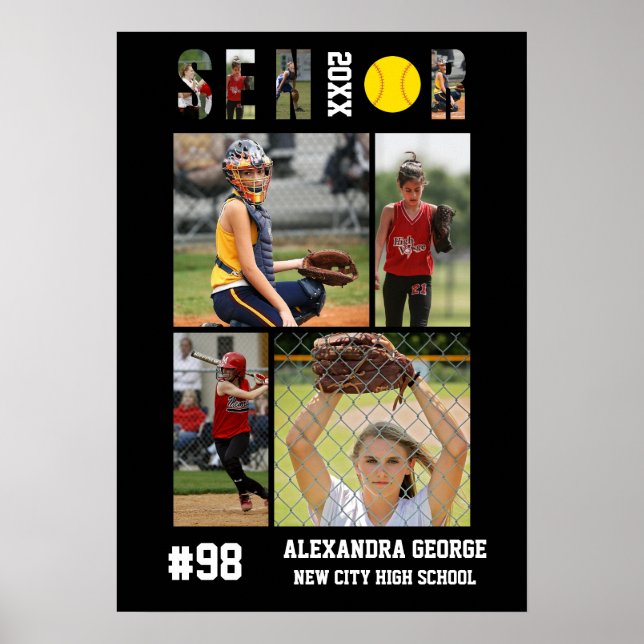 Poster Jogadora de Softbol na Noite das Veteranas na Form (Frente)