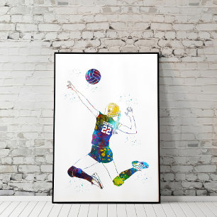 Poster Jogadora de Volei Feminina