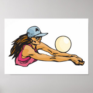 Poster Jogadora de Voleibol Feminino