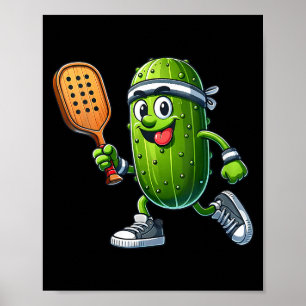 Poster Jogadora engraçada de pickleball feminino raquete