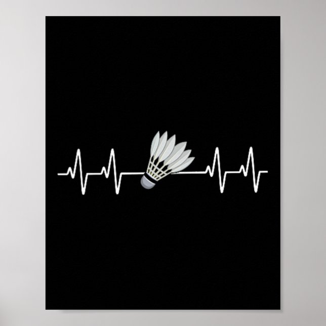 Poster Jogadores De Badminton Heartbeat Pulso Love Badmin (Frente)