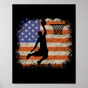 Poster Jogadores De Basquete Vintage Estados Unidos, Band