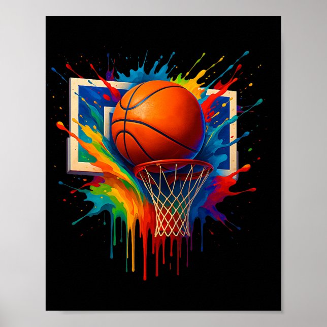 Poster Jogadores de basquetebol de qualidade de água de b (Frente)