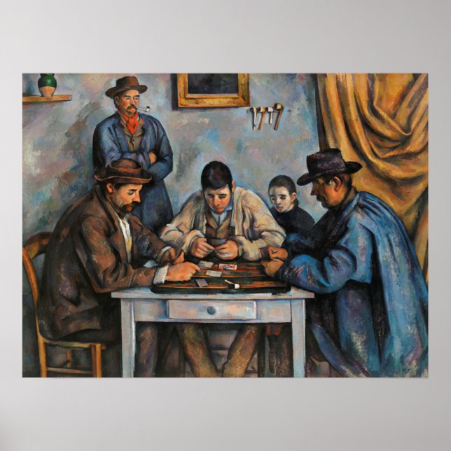 Poster Jogadores de Cartão Paul Cezanne Pintura Arte (Frente)