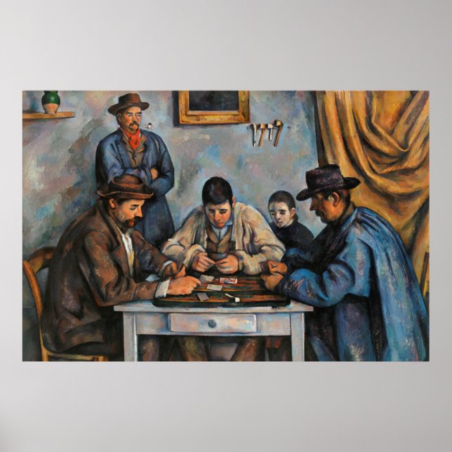 Poster Jogadores de Cartão Paul Cezanne Pintura Arte (Frente)