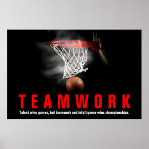 Pôster Jogadores de cotações Inspiron de basquete de trab