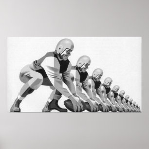 Poster Jogadores de Futebol Americano Antigos, Quarterbac