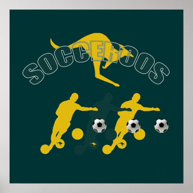 Pôster Jogadores de futebol do Socceroos Dobram presentes (Frente)