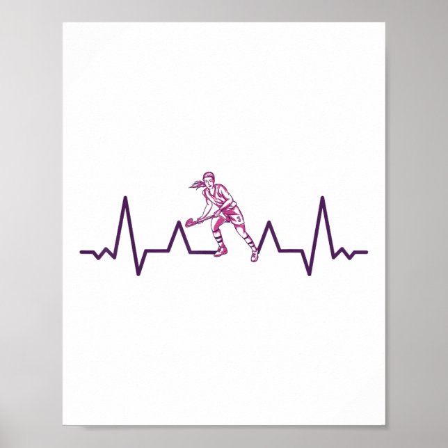 Poster Jogadores-de-hóquei Hóquei-em-piso Batimento cardí (Frente)