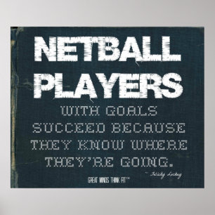 Poster Jogadores Netball com Objetivos Bem-sucedidos em D