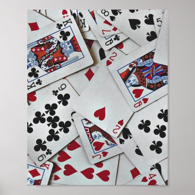 Poster Jogando Cartões Jogos de Poker Rainha King (Frente)