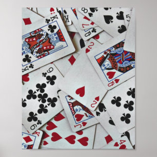 Poster Jogando Cartões Jogos de Pôquer Rainha King