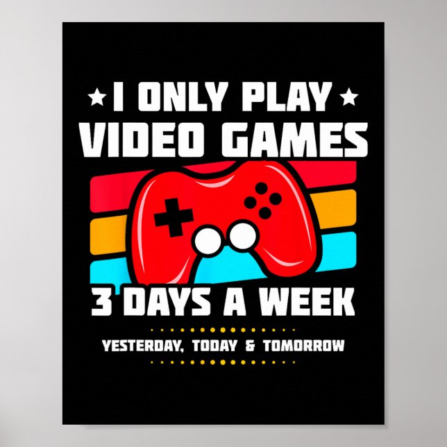 Poster Jogando Video Games - Jogos de PC e Console - Vi D (Frente)