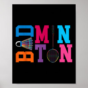 Poster Jogar Badminton para Sempre Jogo Esportes Badminto
