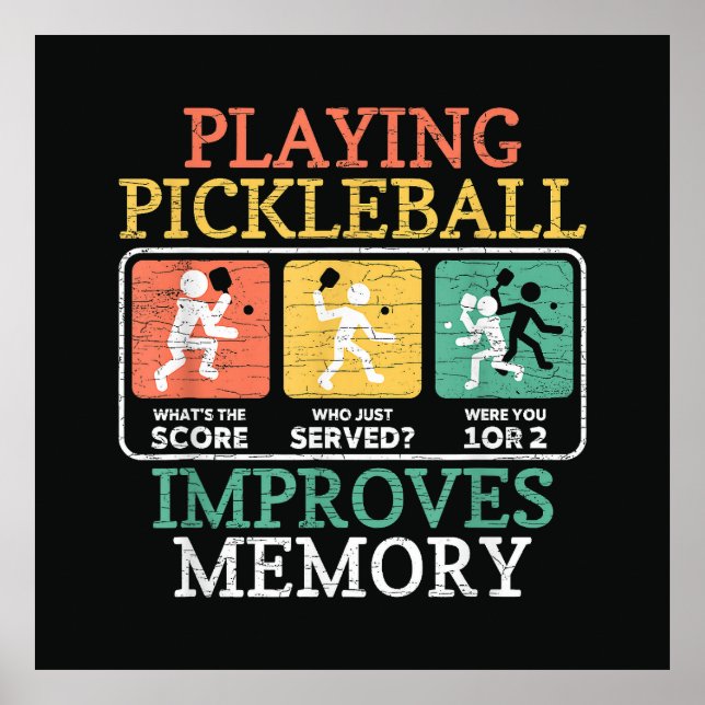 Poster Jogar Pickleball Melhora a Memória (Frente)
