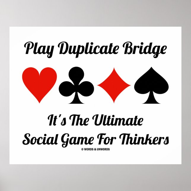 Poster Jogar ponte duplicada É o último jogo social (Frente)