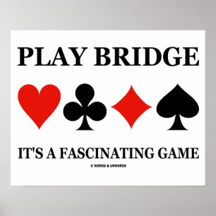 Pôster Jogar Ponte É Um Jogo Fascinante (Traços De Cartão