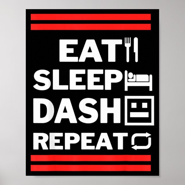Poster Jogar Video Game Comer Dormir Dash Repetir (Frente)