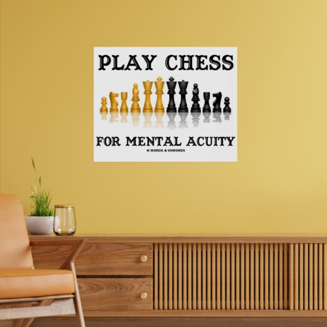 Poster Jogar Xadrez Para Acuidade Mental (Xadrez Refletiv