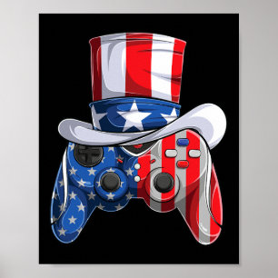 Poster Jogo 4 de julho Controlador American Flag Kids Boy