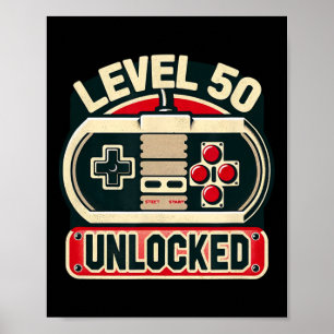 Poster Jogo Aniversário Tee For Men & Women Nível 50