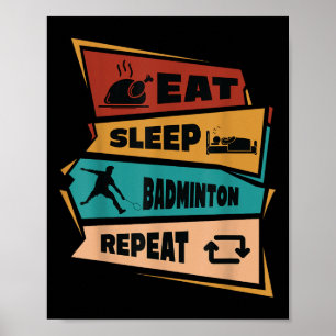 Poster Jogo Badminton Repetit Shuttle Retro Badminton Pla