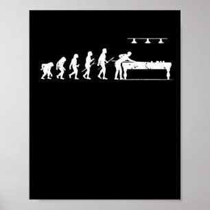 Poster Jogo Billiards Evolution of Man Piscina Billiards