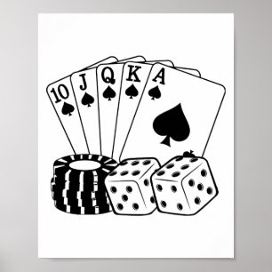 Poster Jogo Cartões de Casino Arte de Pôquer